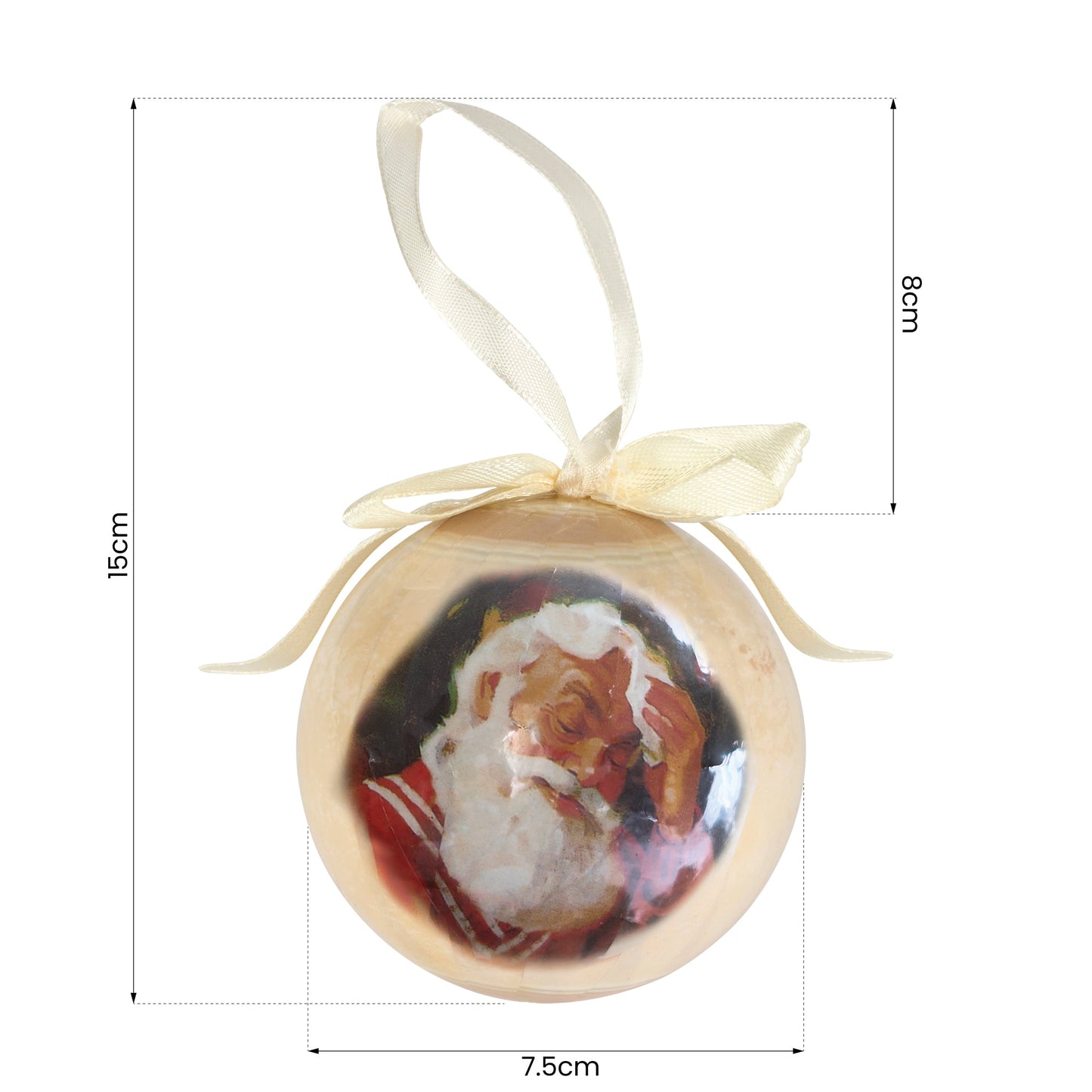 Set of 6 Christmas Baubles - Classic Santa-5050565416841-Bargainia.com