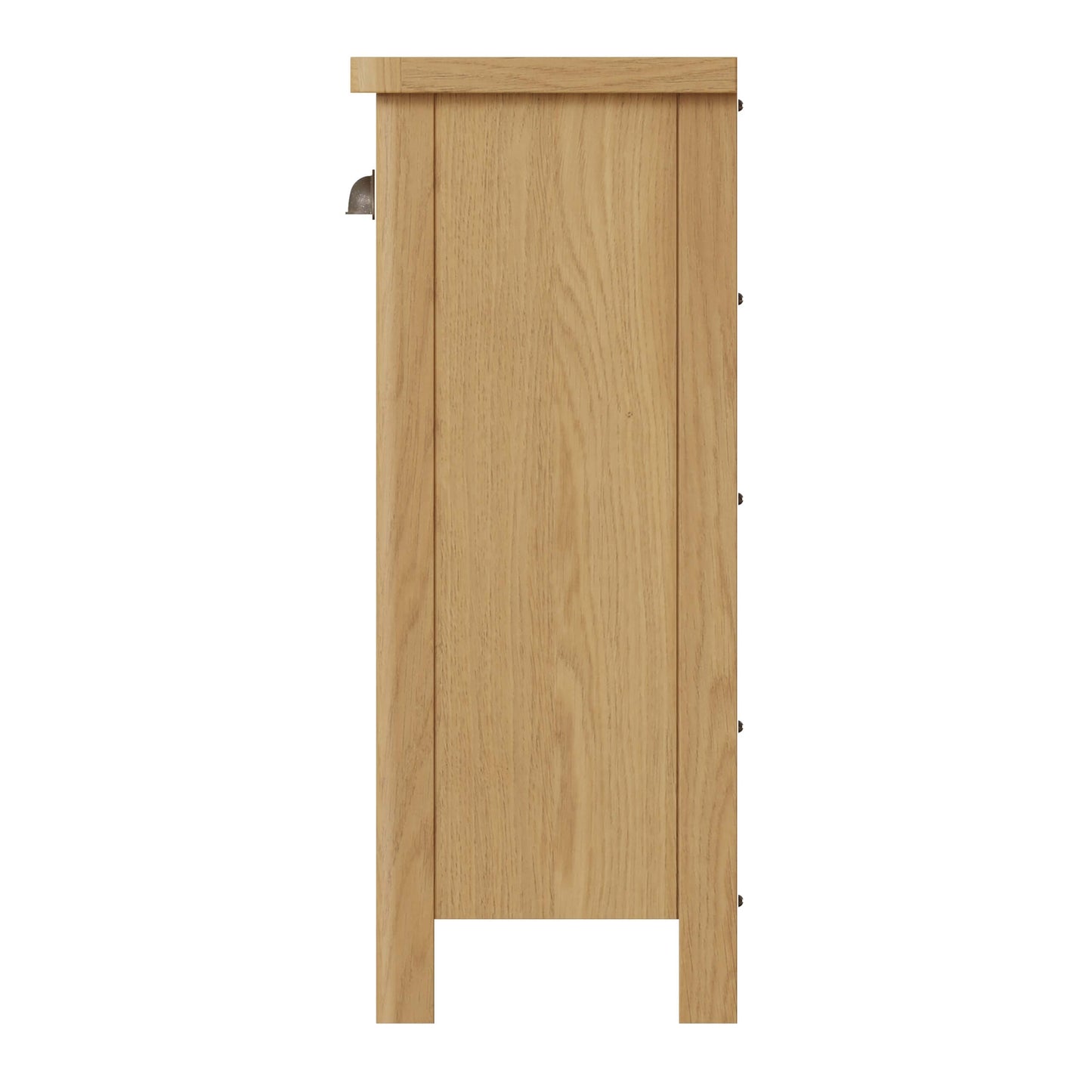 Clara Rustic Oak Side 1 Drawer 2 Wicker Baskets Side Table