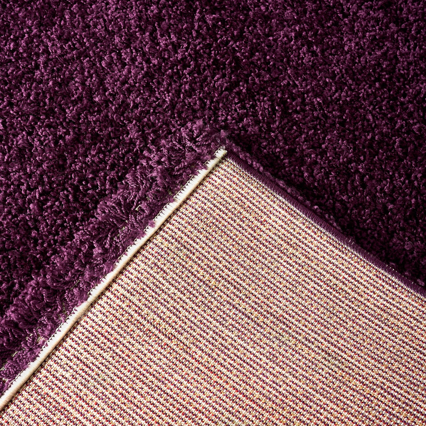 Aubergine Thick Shaggy Rug - California