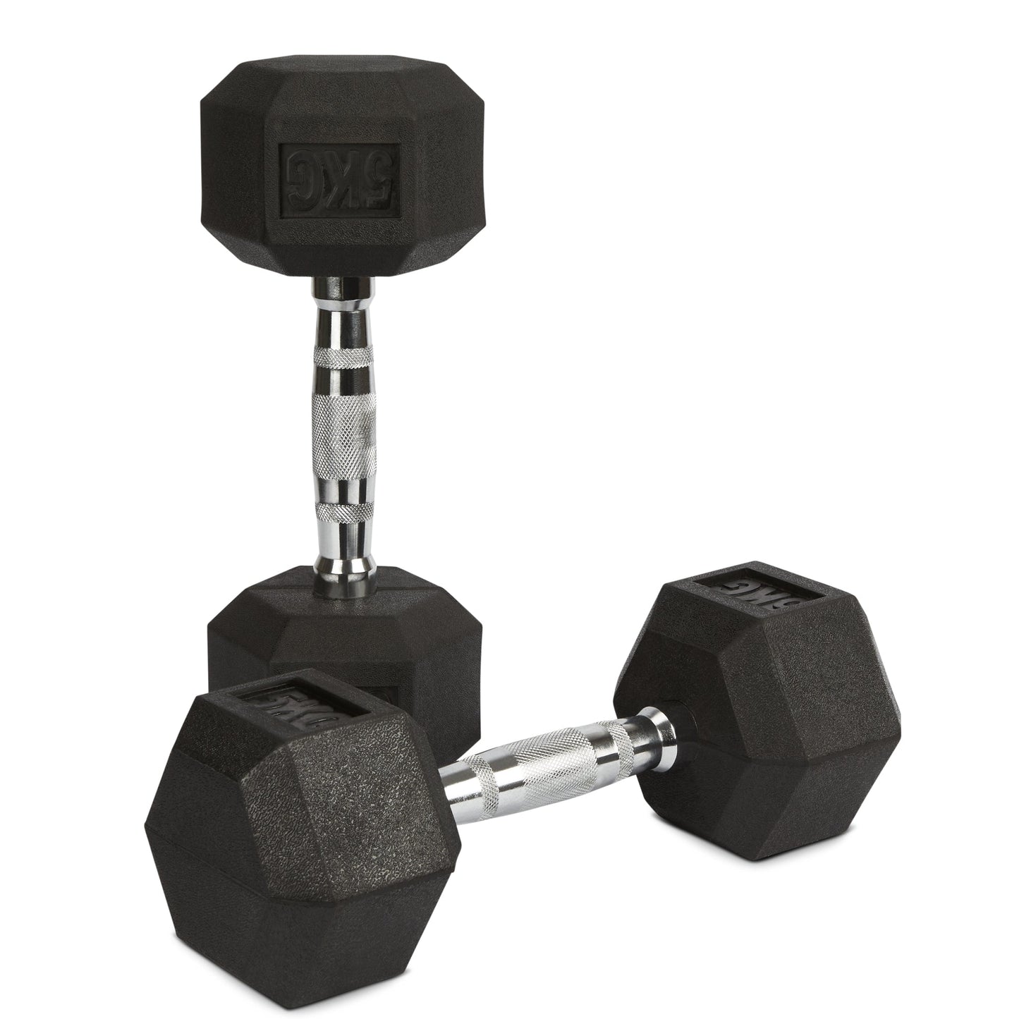 Rubber Hex Dumbbells | 5kg | Set of 2 | Liveup Sports-Bargainia.com