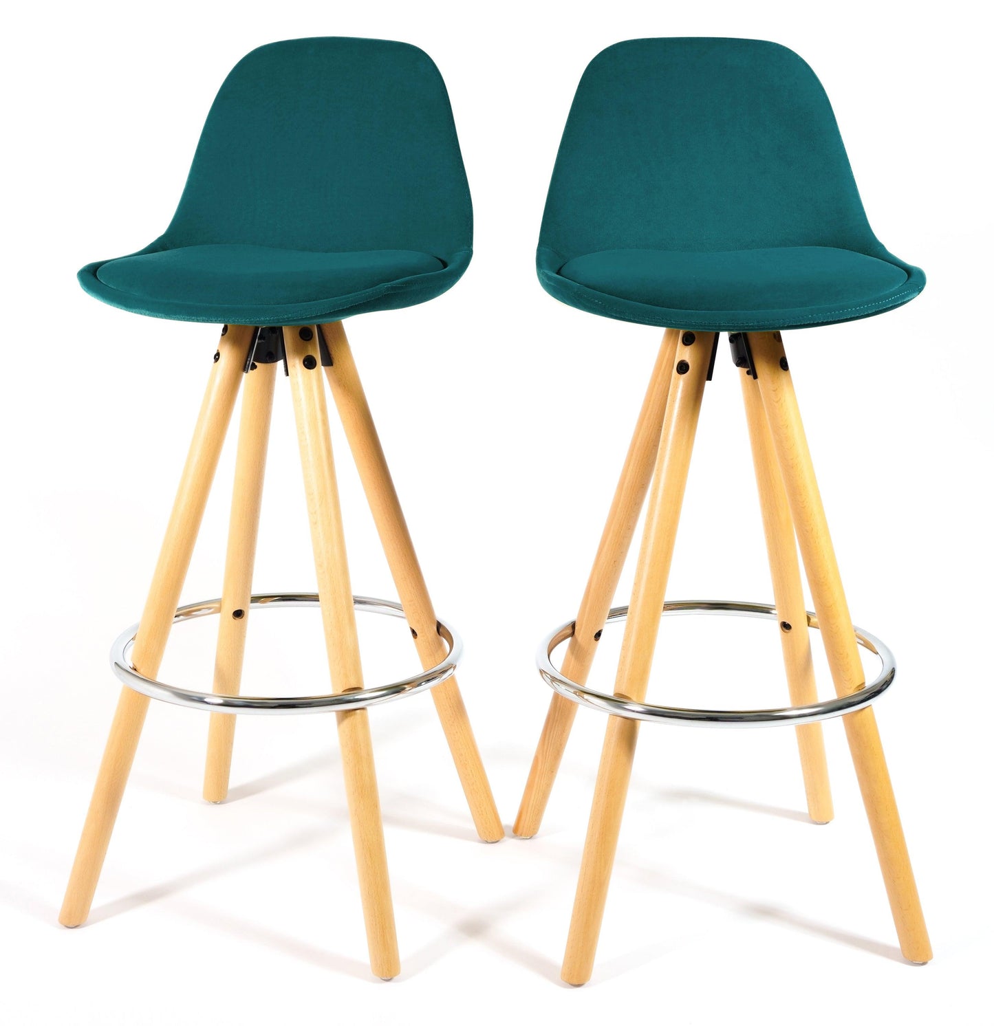 Barcelona Bar Stools - Set Of 2 - Ocean Green-5056150252818-Bargainia.com