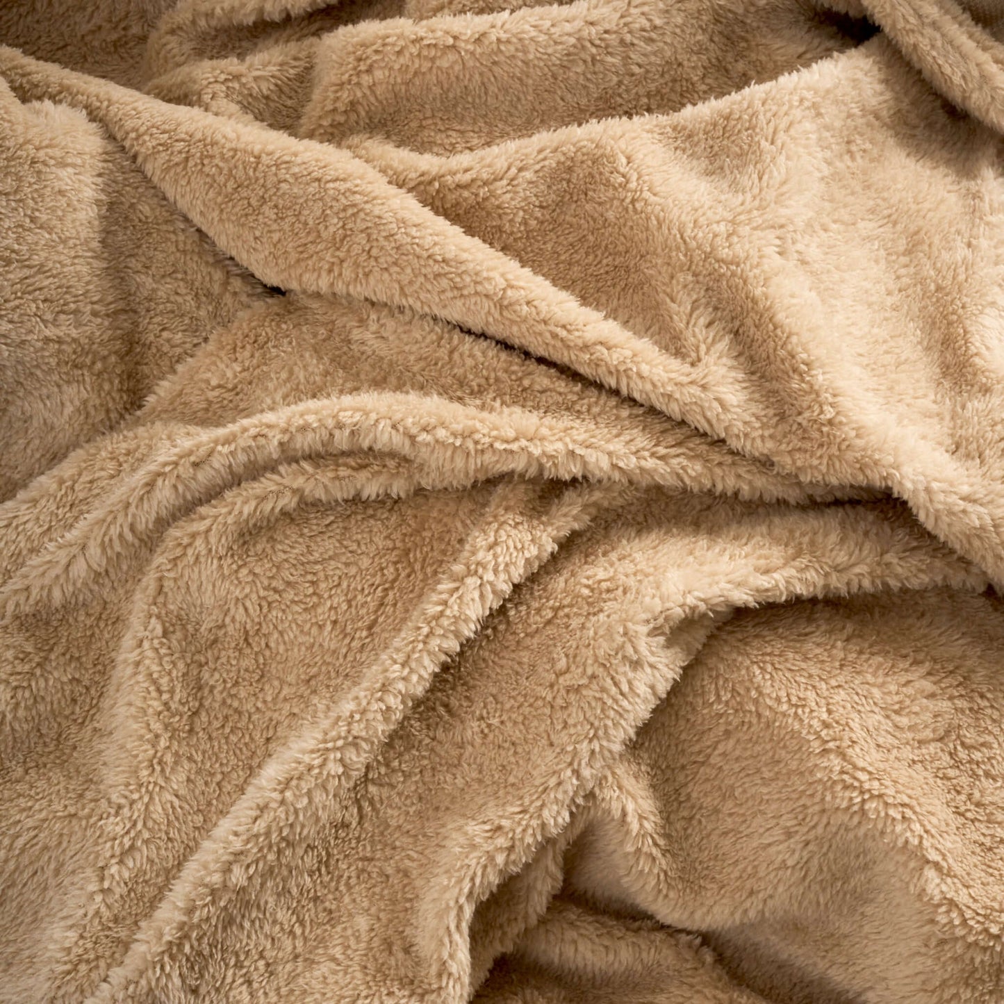 Hibernate Collection Super Soft Teddy Fleece Duvet & Two Pillow Covers Set - Beige-Bargainia.com