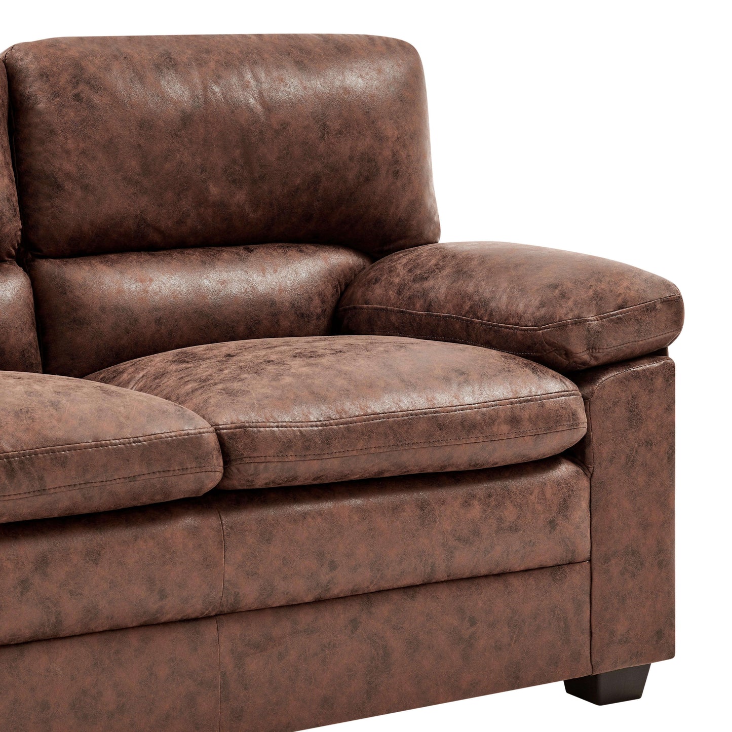 Oxford Bonded Faux Leather Sofa Suite Light Brown-Bargainia.com