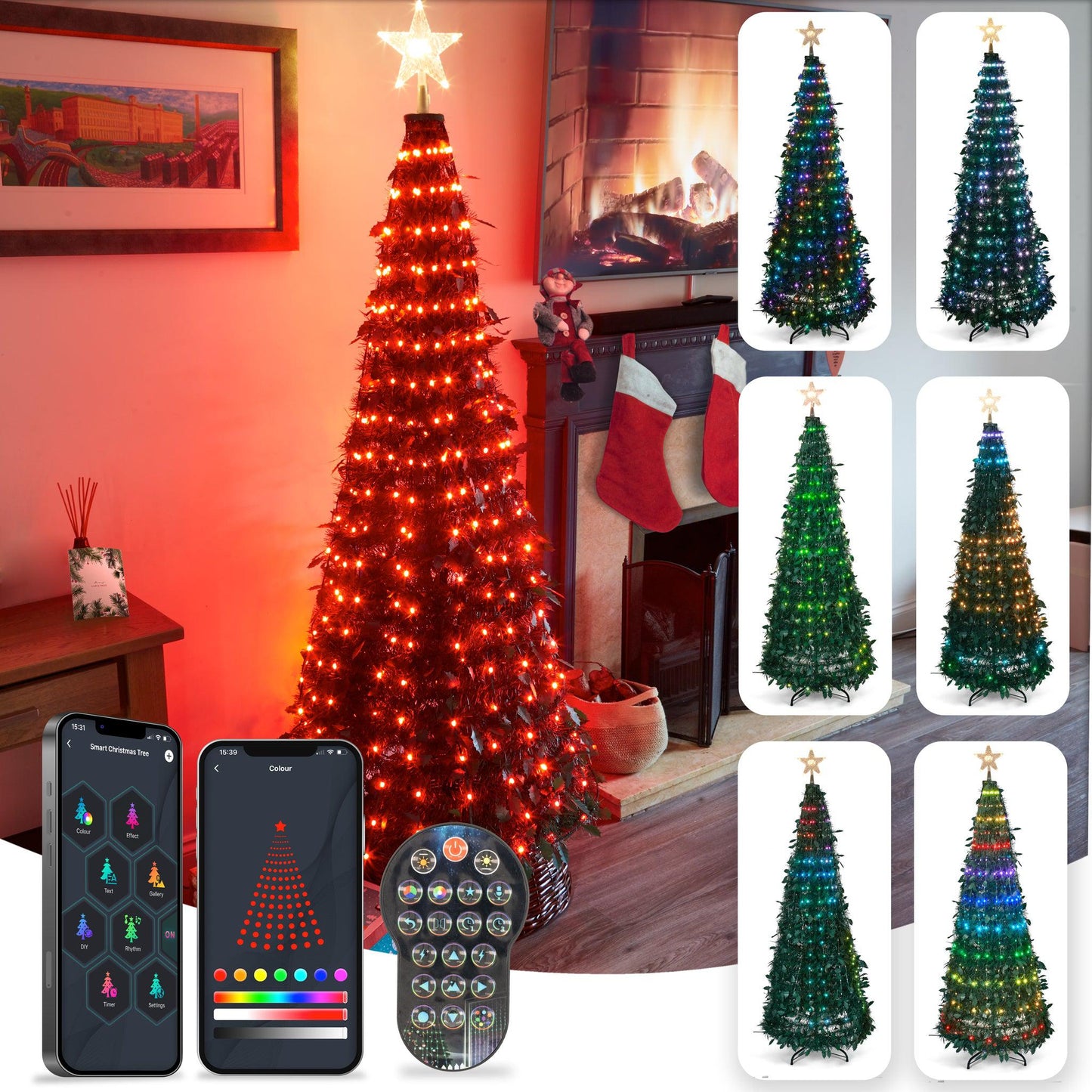 180CM Pop-Up Christmas Tree With Plastic Stand-Bargainia.com