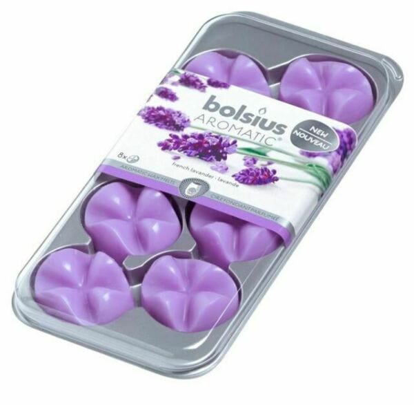 Bolsius Aromatic Wax Melts Set of 8 - Lavender 8717847115799 only5pounds-com