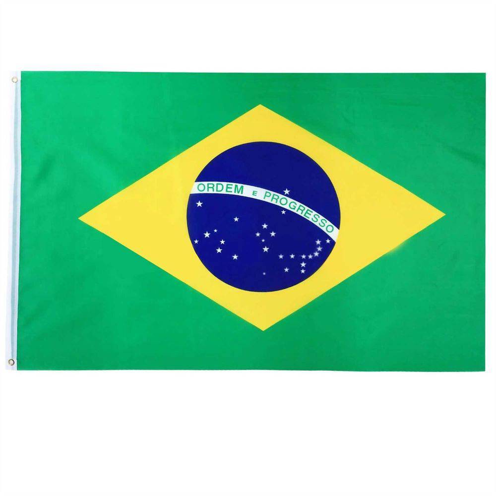 Brazil Flag With Eyelets - 90 x 150cm only5pounds-com