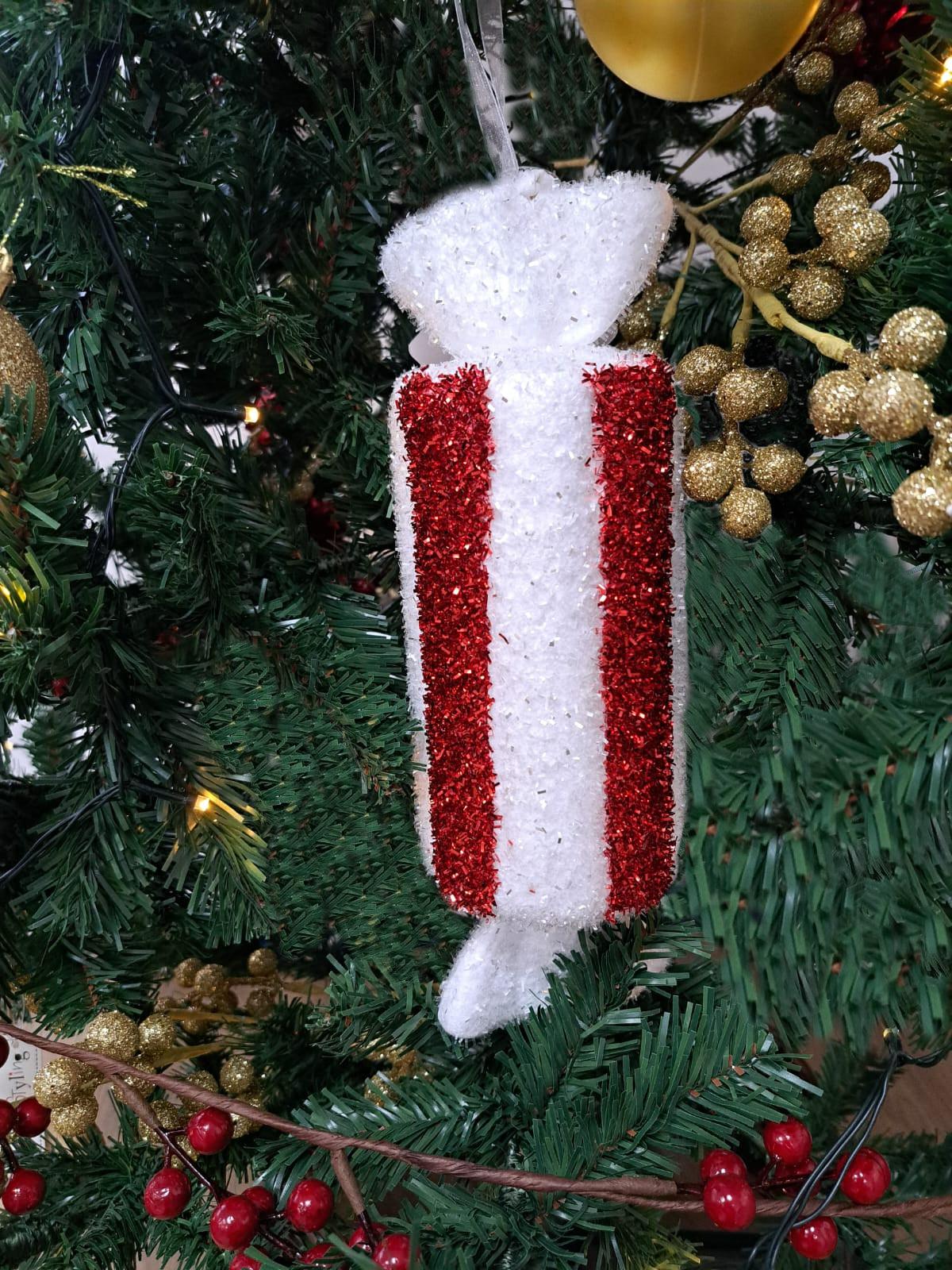 Large Glitter Candy Cane Sweet Christmas Bauble - 28cm - Assorted Designs-5050570000000-Bargainia.com