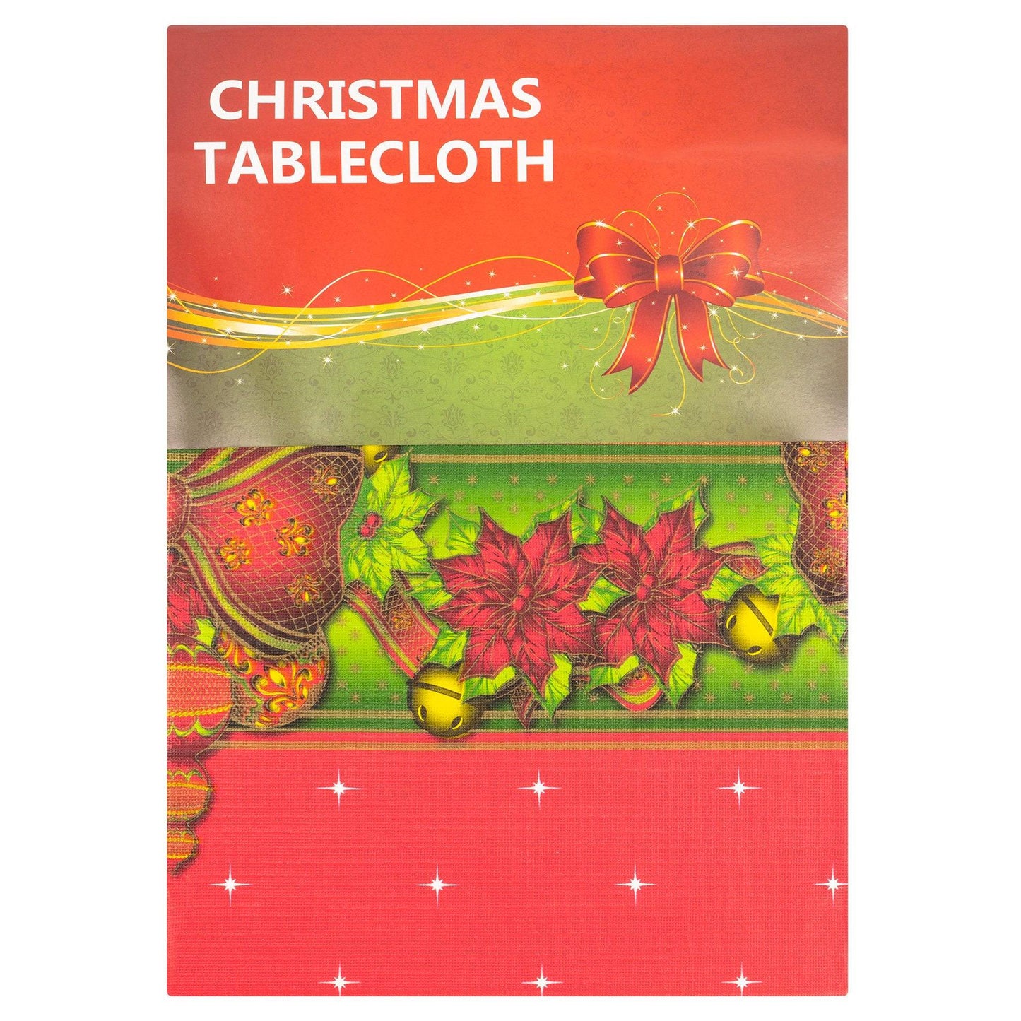 Christmas Table Cloth - Bow & Baubles 5056150211938 only5pounds-com