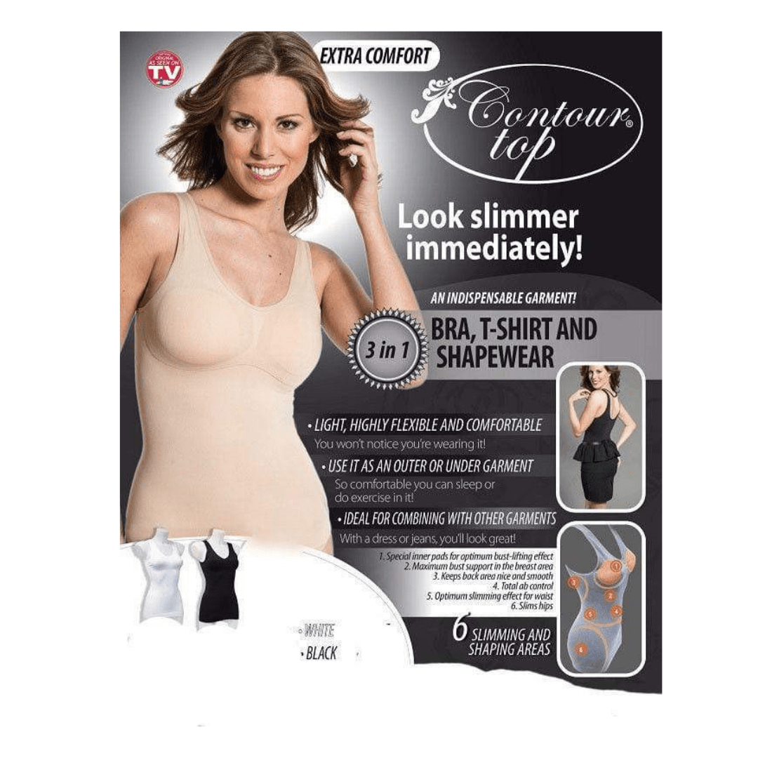 Contour Slimming Top White - Size M-6.44812E+11-Bargainia.com