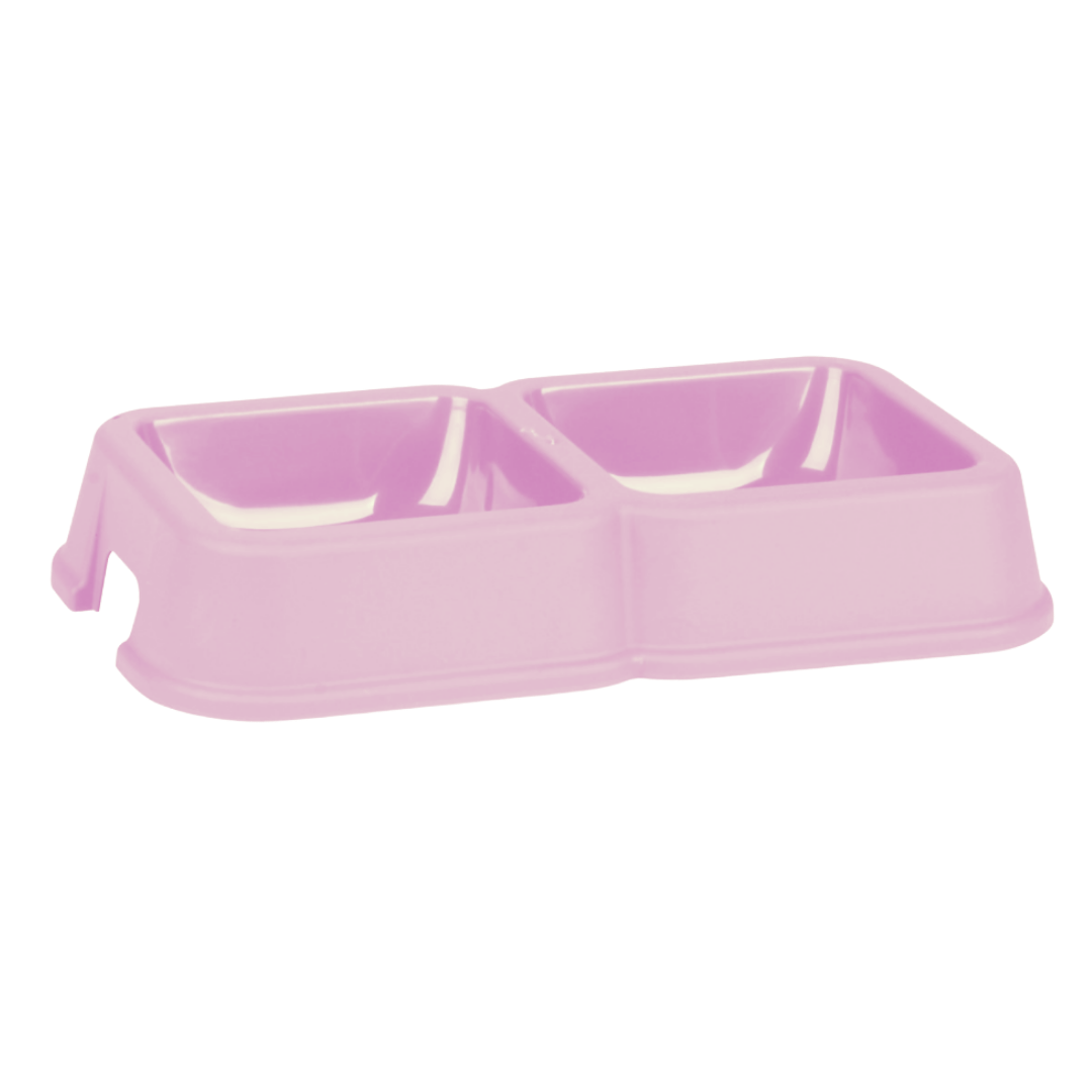 Double Dog Plastic Feeding Bowl - 0.5L-Bargainia.com