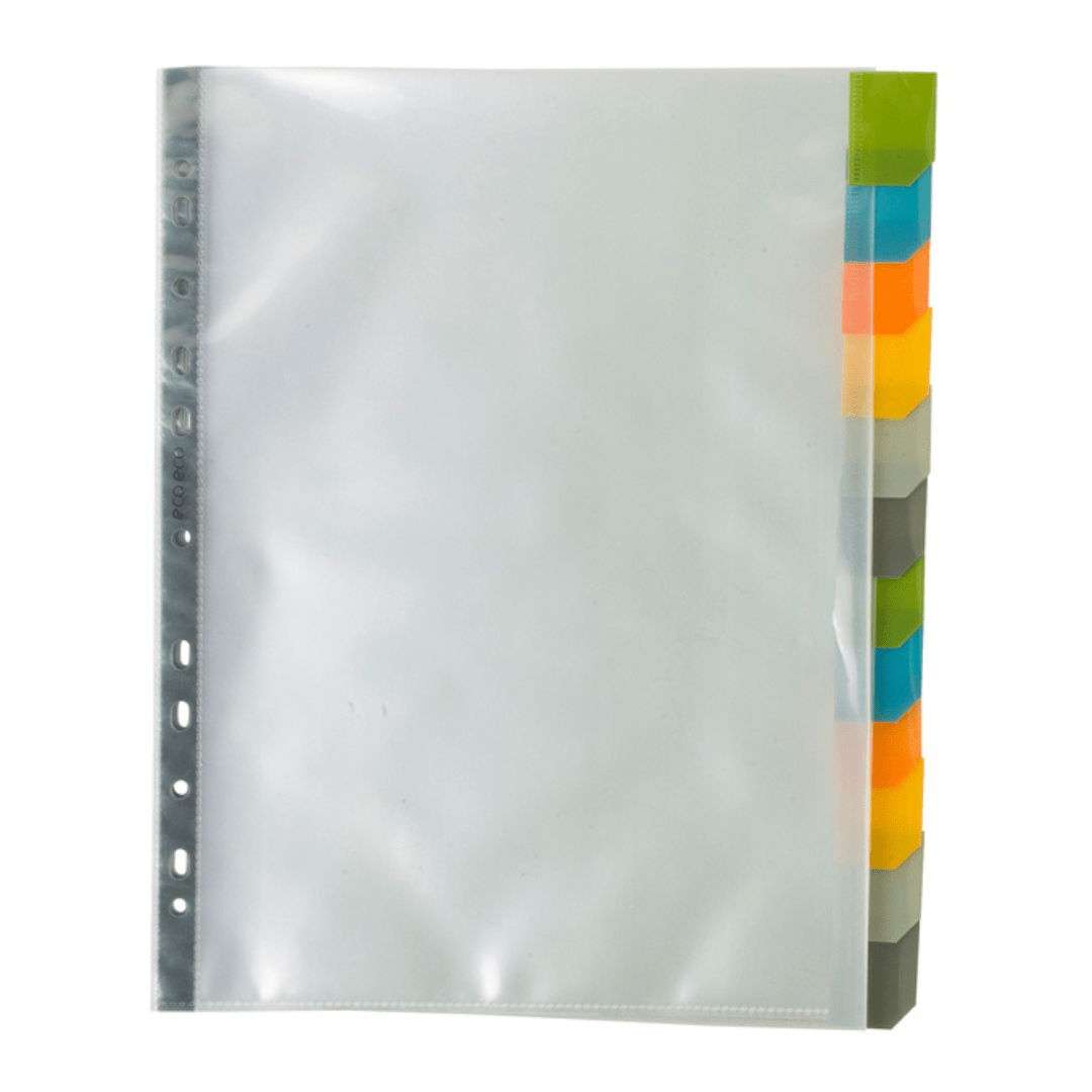 Eco Eco A4 Index Tabbed Punched 12 Pockets 5060454450580 Bargainia.com