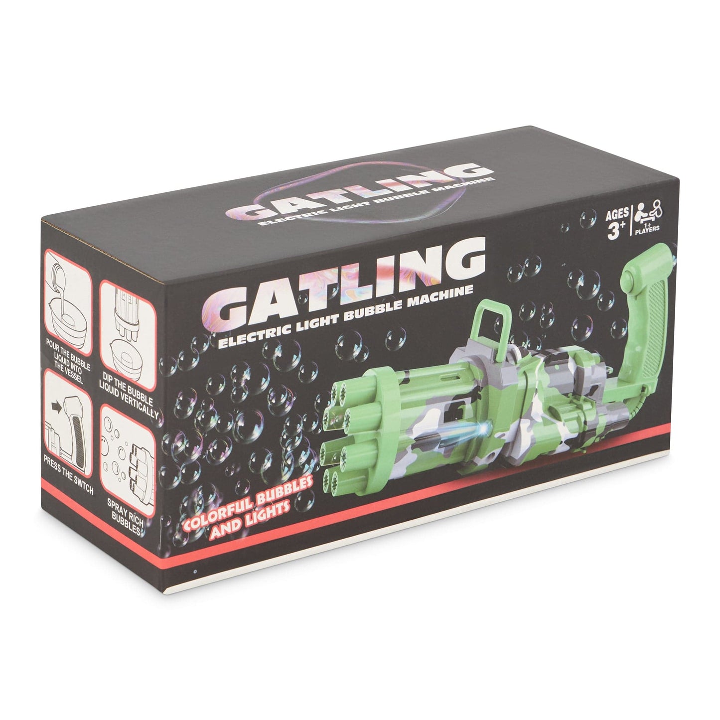 Gatling Electric Bubble Blowing Machine - Assorted Colours bargainia-com