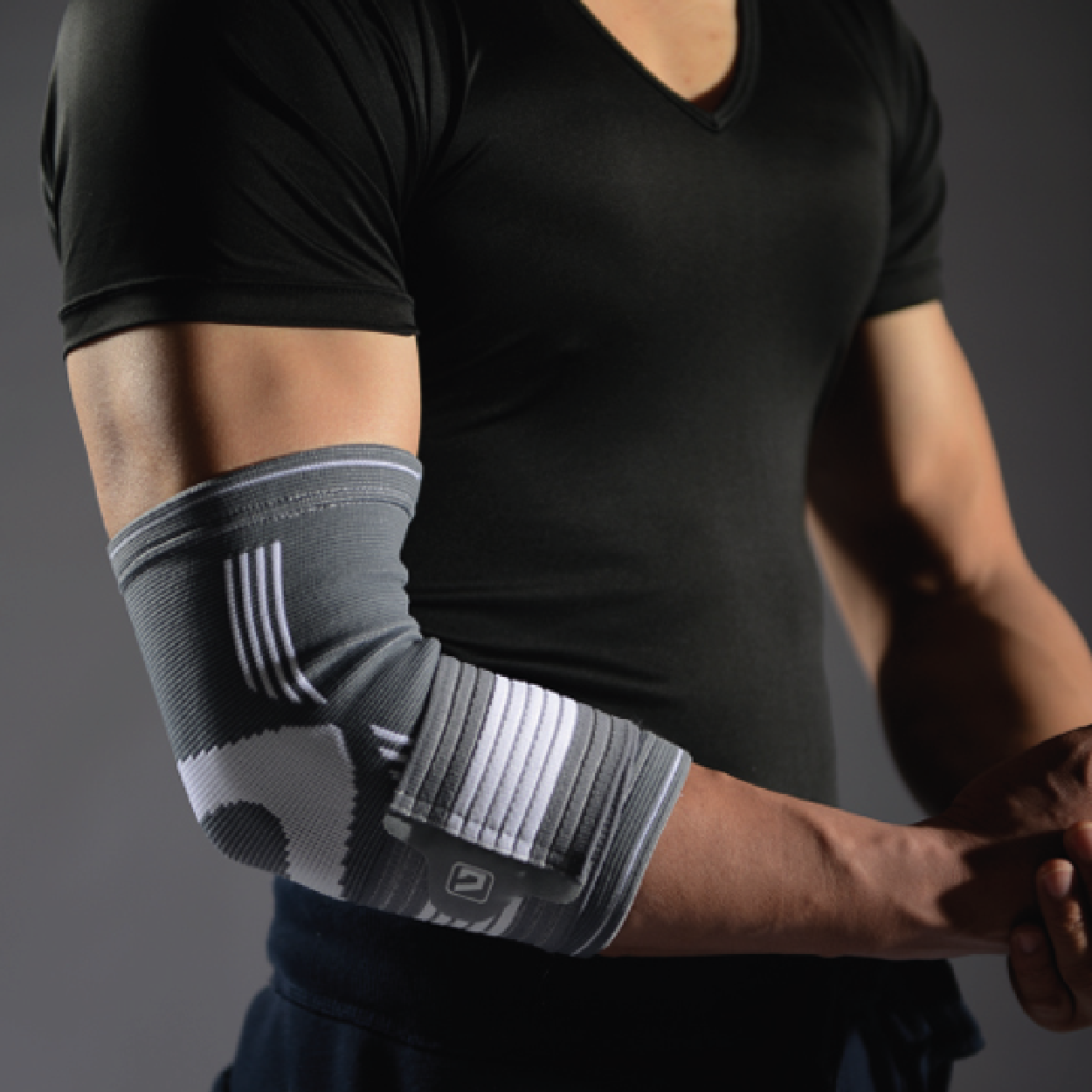 Grey Elbow Compression Support Sleeve | L/XL | Liveup Sports-6951376182293-Bargainia.com