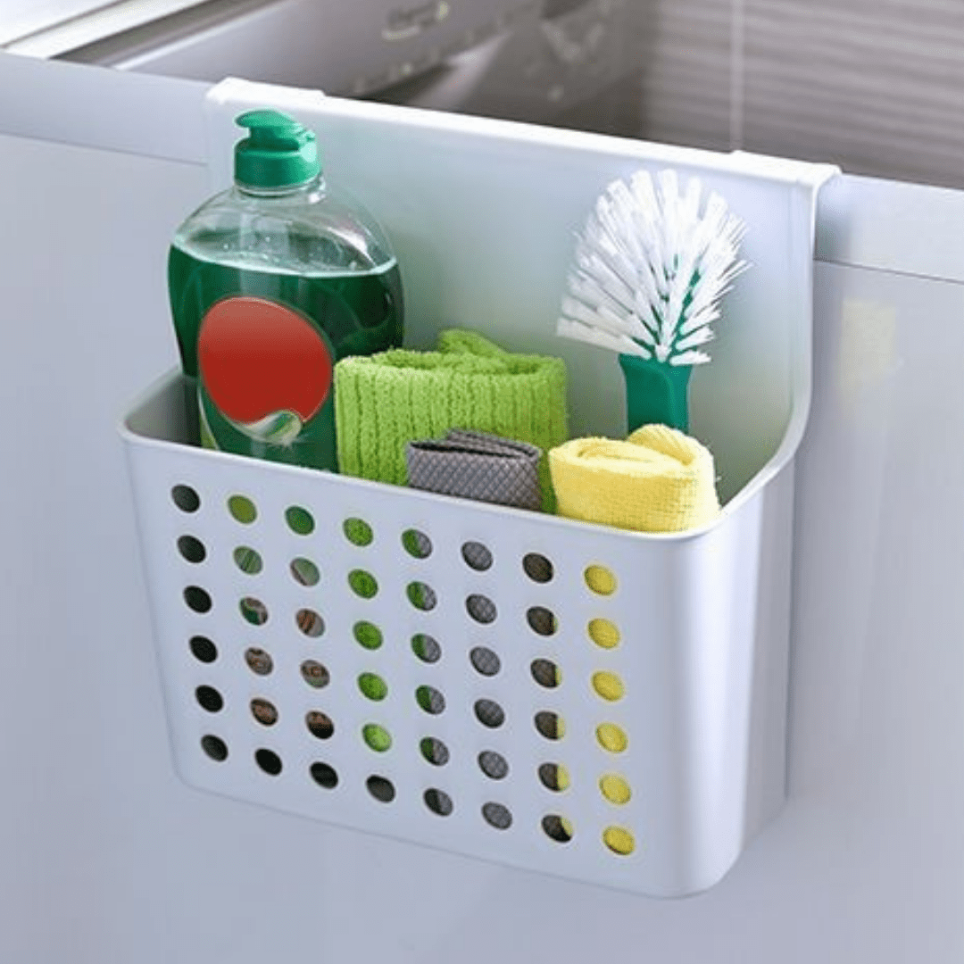 Hanging Organiser Storage Basket - White 8414926422570 only5pounds-com