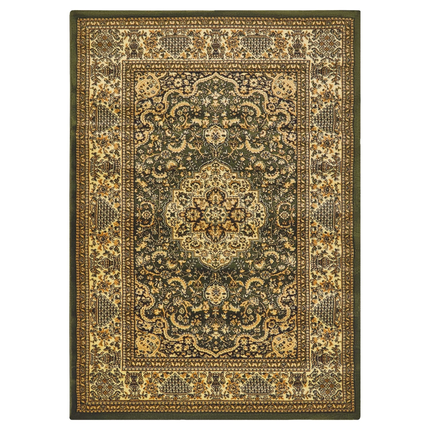 Green/Cream Traditional Rug - Virginia-Bargainia.com