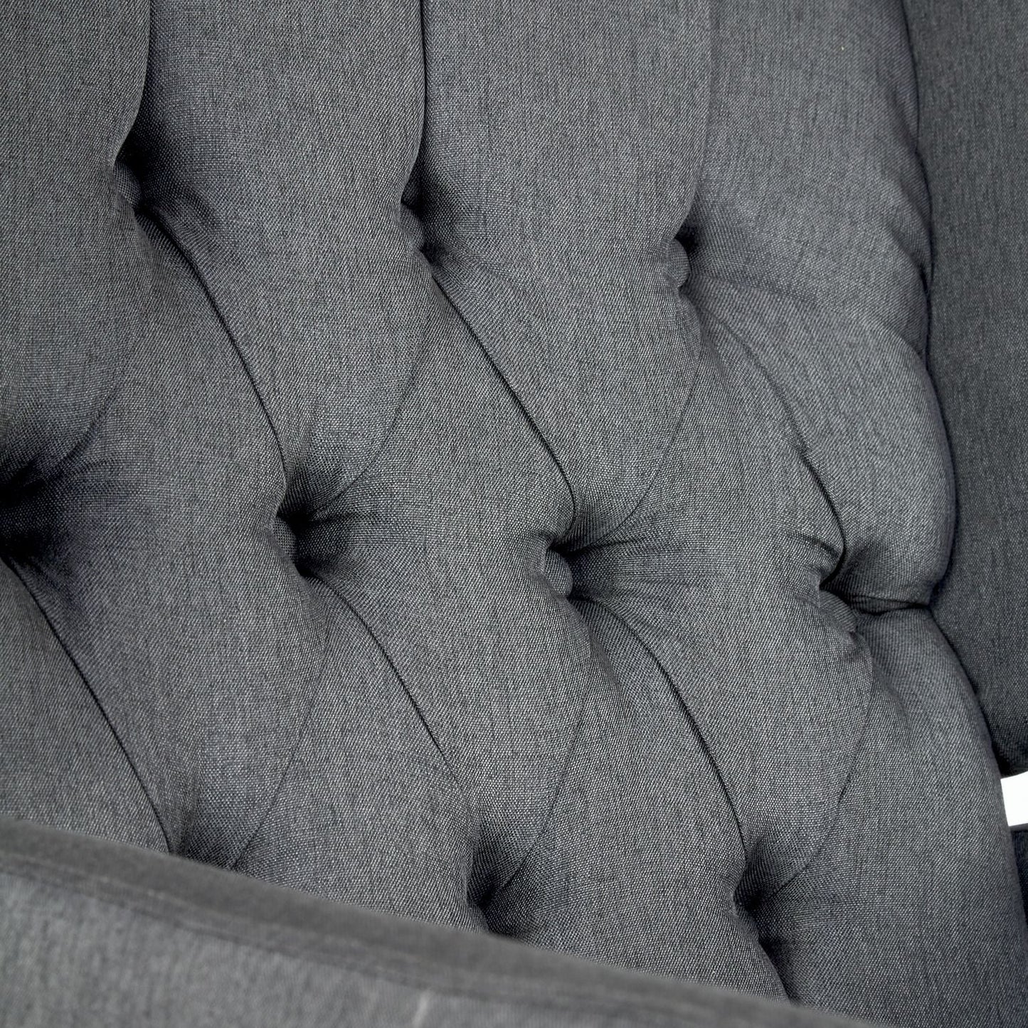 Grey Fabric Recliner Buttoned Backrest