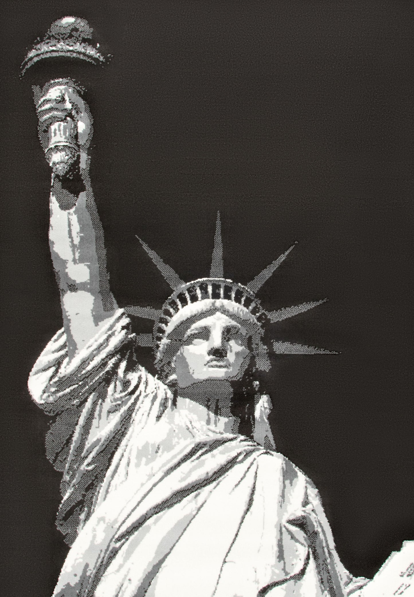 Black Funky Statue of Liberty Print Rug - Texas - Bargainia.com