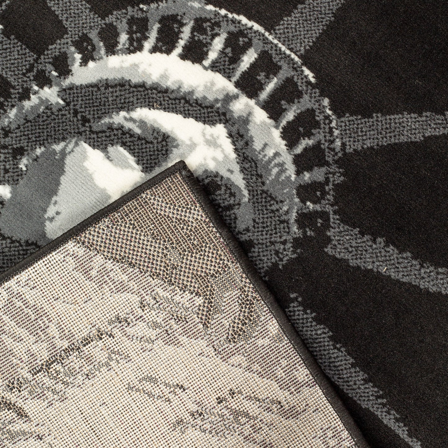 Black Funky Statue of Liberty Print Rug - Texas - Bargainia.com