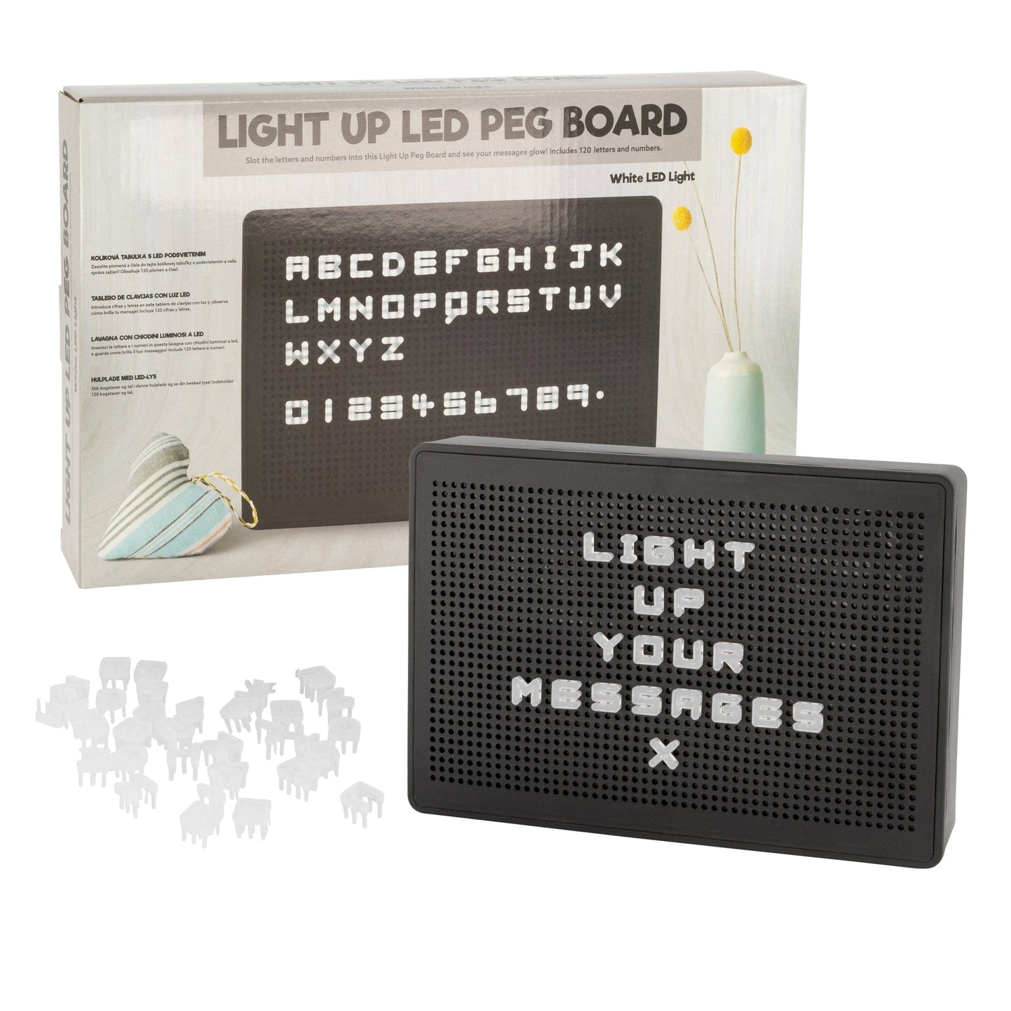 Light Up LED PEG Letter Board - 29.5 x 21 x 4cm 8718964052394 only5pounds-com