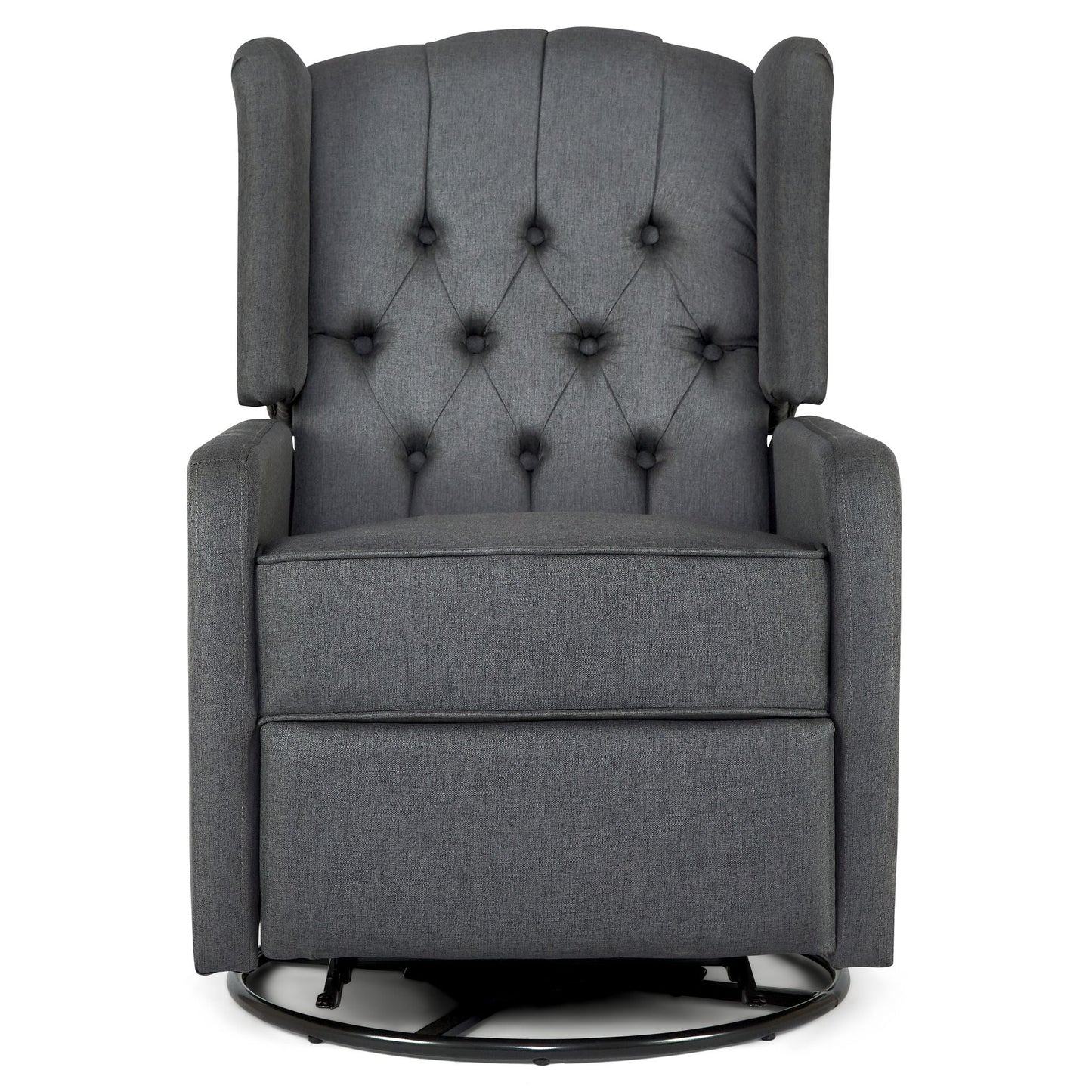 Grey Fabric Recliner Armchair Front On