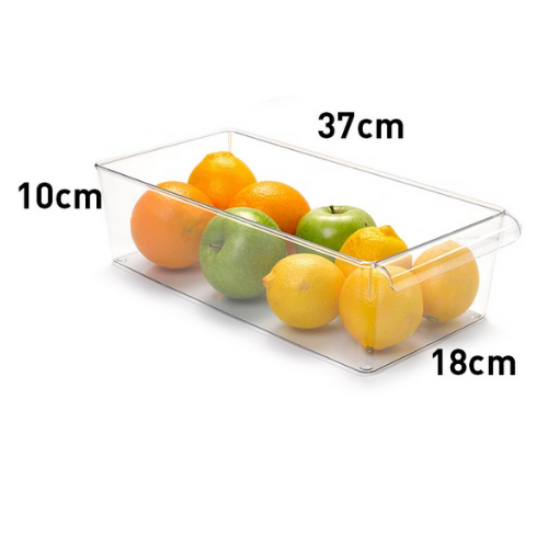Clear Fridge Organiser Storage Box - 10 x 37 x 18cm-8414926409571-Bargainia.com