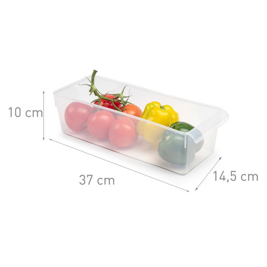 Clear Fridge Organiser Storage Box - 10 x 37 x 14.5cm-8414926468431-Bargainia.com