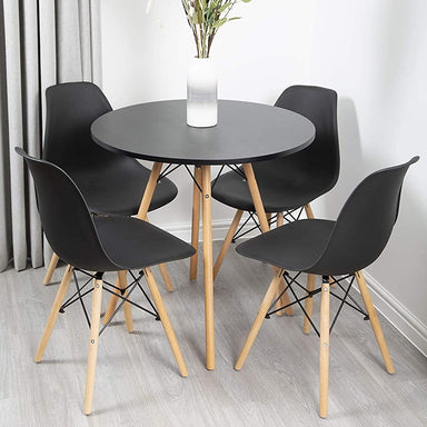 Davos Dining Table & Chairs - Black Bravich LTD.