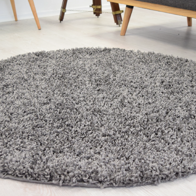 Grey Circle Shaggy Rug - California - Rug Masters