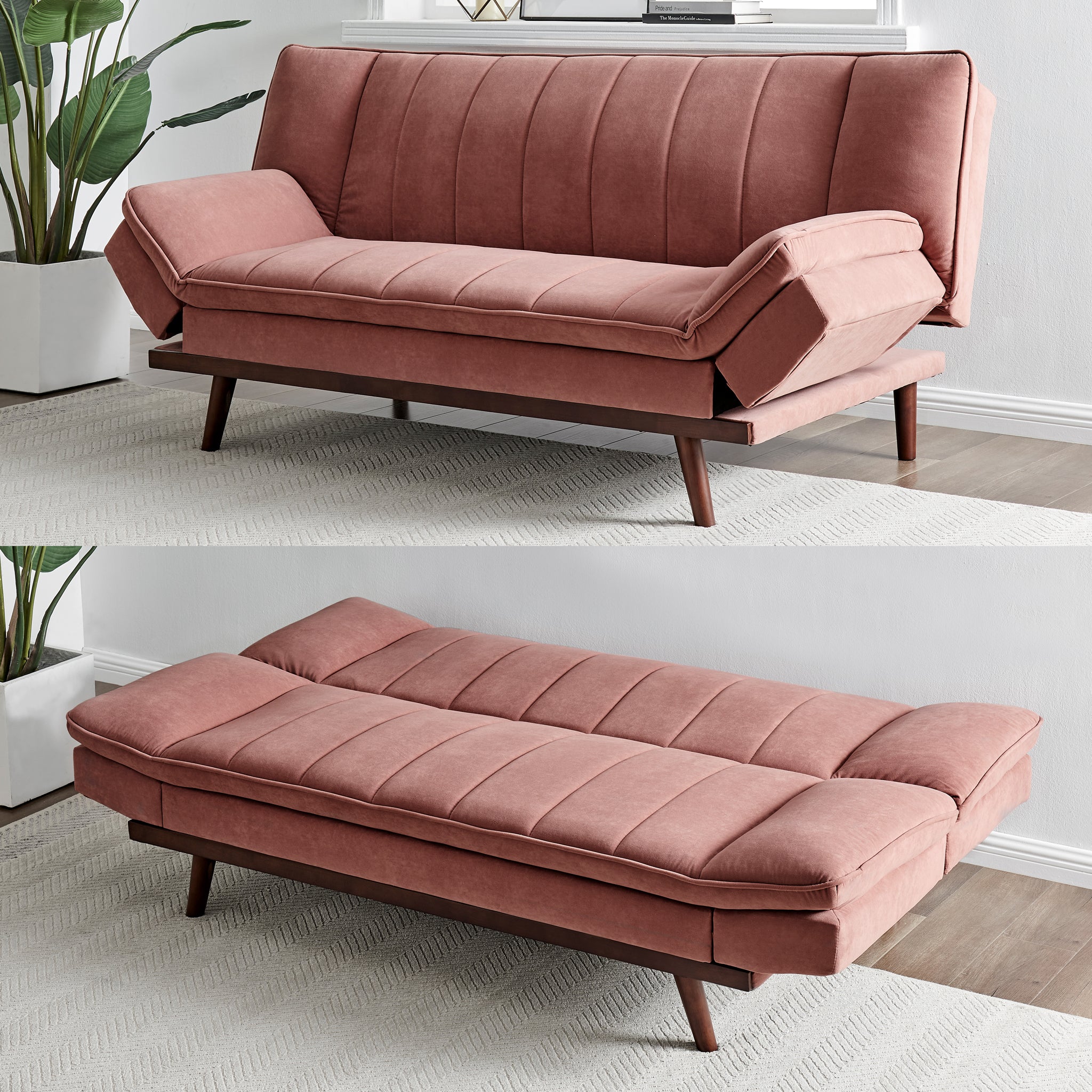 Mondaine Velvet Sofa Bed - Rose Gold