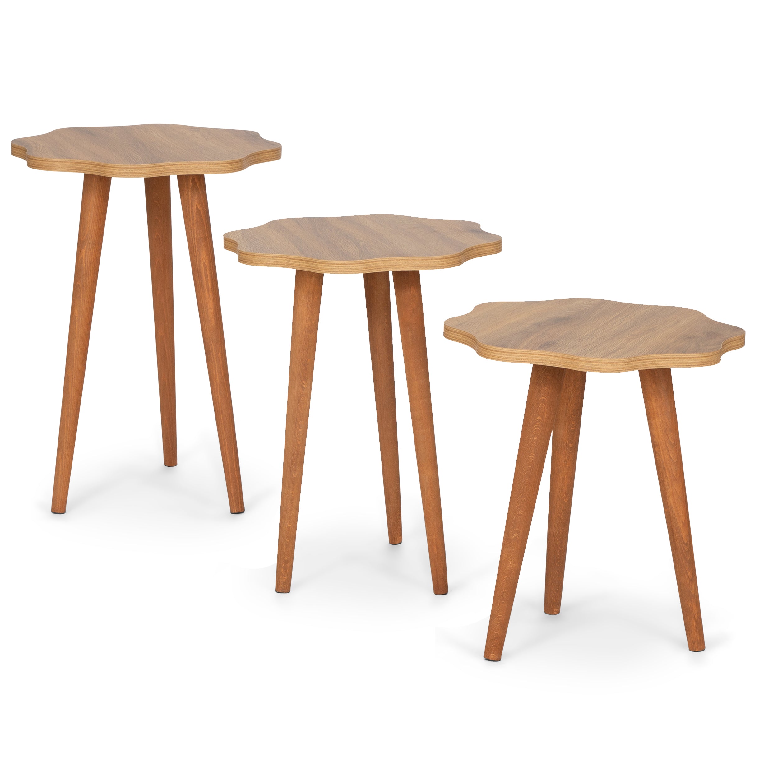 Daisy Set Of 3 Side Tables - Atlantic Pine