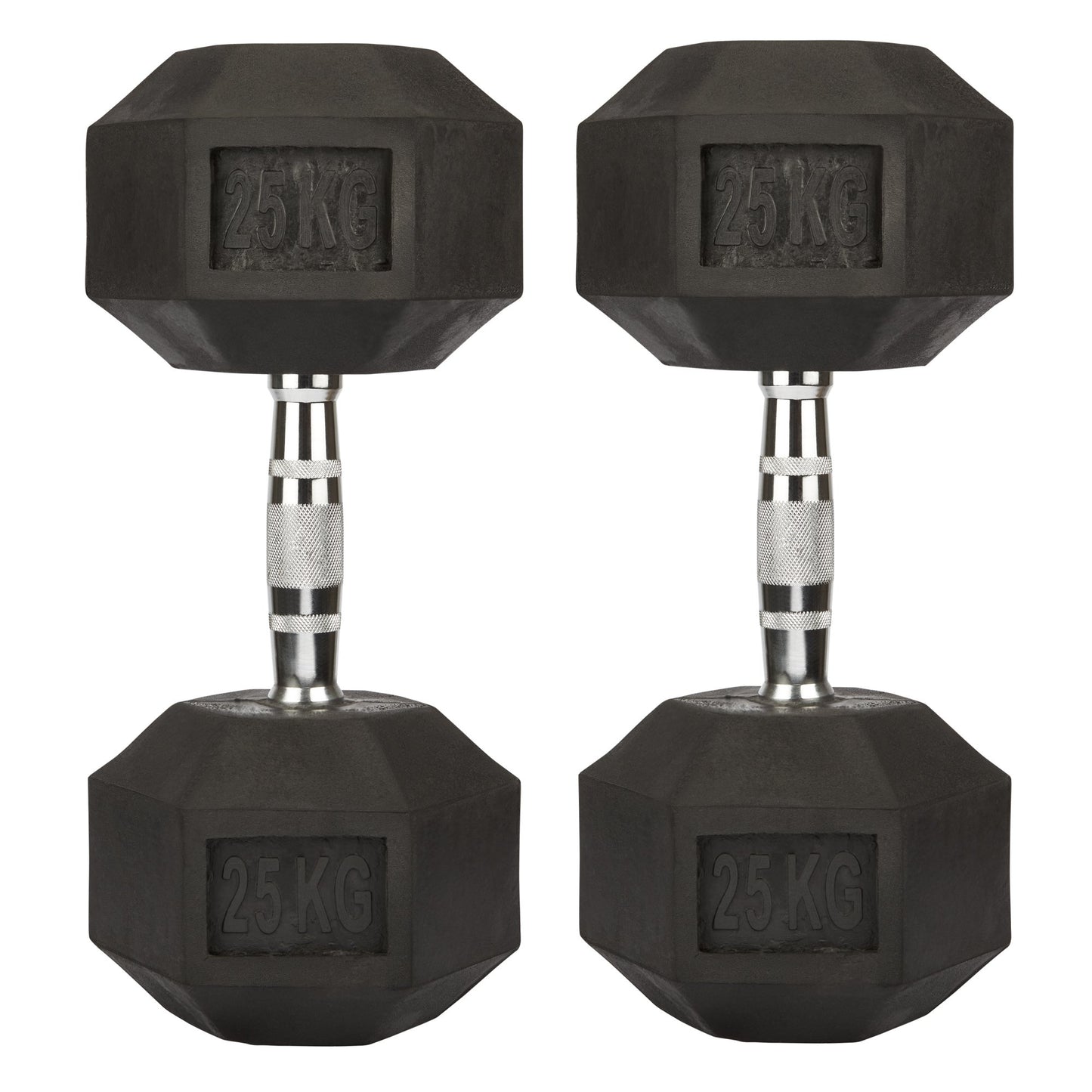 Rubber Hex Dumbbells - 2 x 25kg Bravich LTD.