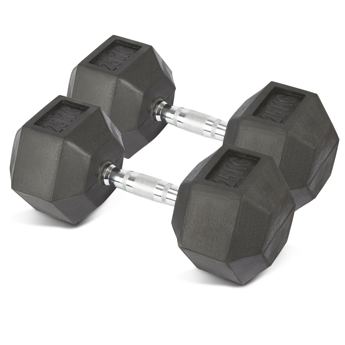 Rubber Hex Dumbbells - 2 x 25kg Bravich LTD.