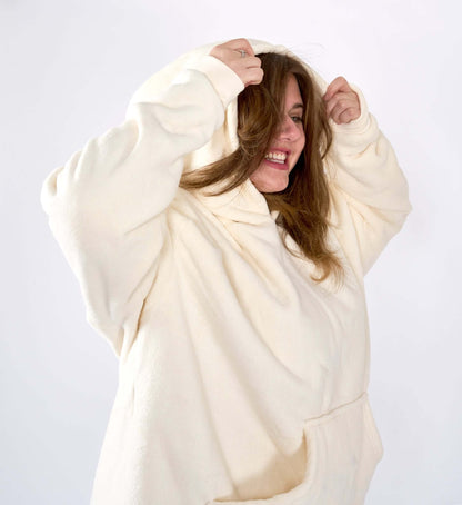 Hibernate Collection Oversized Super Soft Coral Fleece Sherpa Hoodie One Size-5056536110343-Bargainia.com