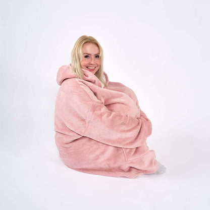 Hibernate Collection Oversized Super Soft Coral Fleece Sherpa Hoodie One Size-Bargainia.com