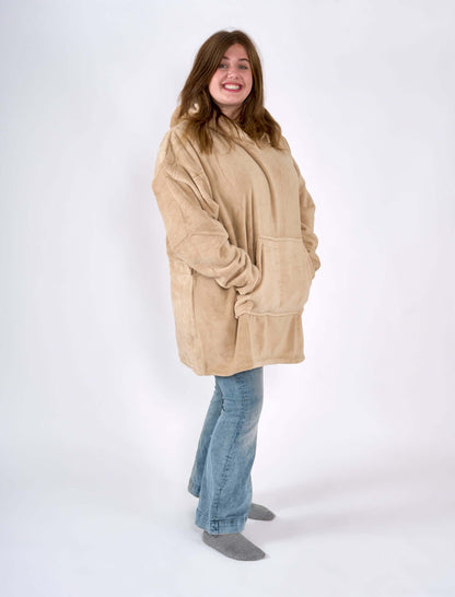 Hibernate Collection Oversized Super Soft Coral Fleece Sherpa Hoodie One Size-Bargainia.com