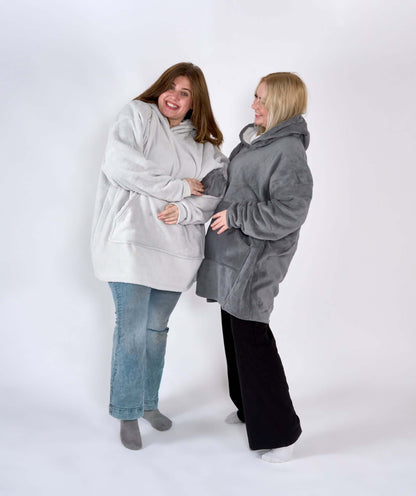 Hibernate Collection Oversized Super Soft Coral Fleece Sherpa Hoodie One Size-Bargainia.com
