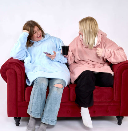 Hibernate Collection Oversized Super Soft Coral Fleece Sherpa Hoodie One Size-Bargainia.com