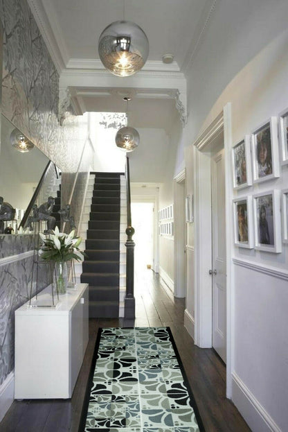 Grey Stair Runner / Kitchen Mat - Daisy (Custom Sizes Available)-Bargainia.com