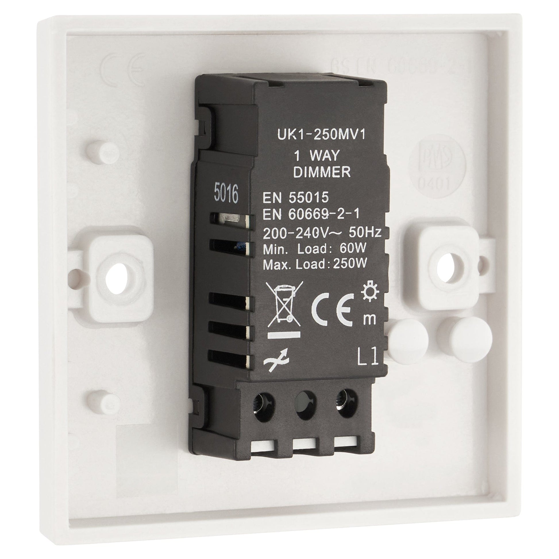 1 Gang 1 Way Dimmer Switch 250W 53153784 only5pounds-com