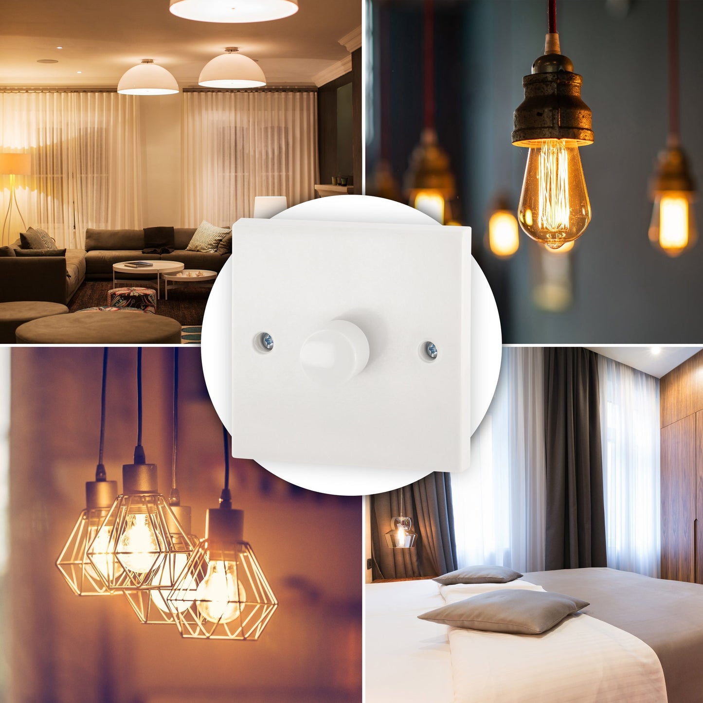 1 Gang 1 Way Dimmer Switch 400W - White Bargainia.com