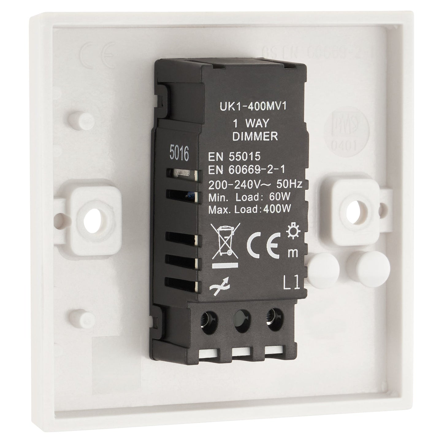1 Gang 1 Way Dimmer Switch 400W - White Bargainia.com