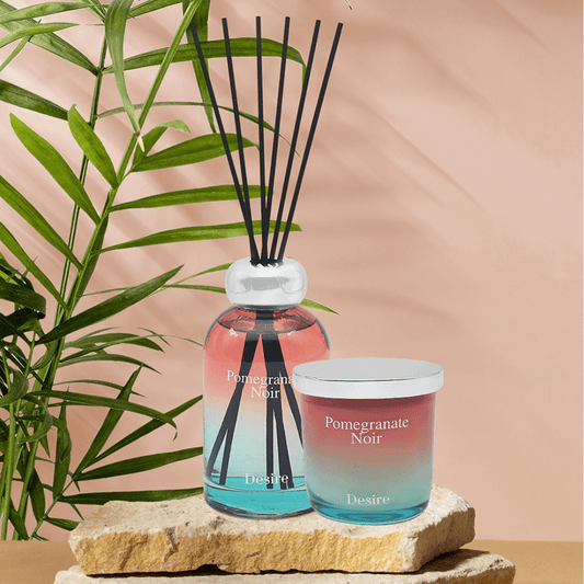 Ombre Pomegranate Noir Luxury Ombre Glass Candle Or Reed Diffuser-Bargainia.com