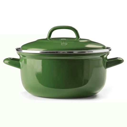 BK Indigo Heritage Round Dutch Oven - 26cm, 5.2L, German Enamelled Casserole with Lid - Green-4895156659150-Bargainia.com