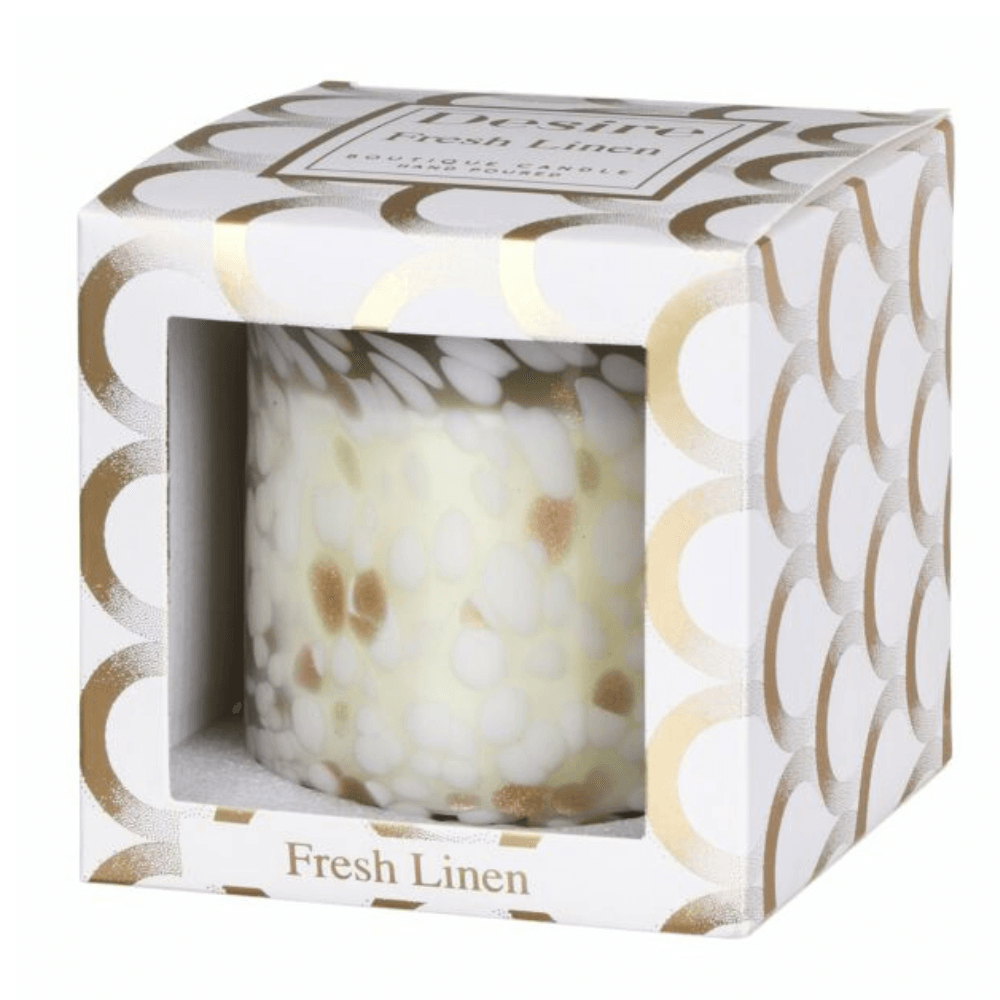 Fresh Linen Scented Glass Soy Wax Candle-5010792724171-Bargainia.com
