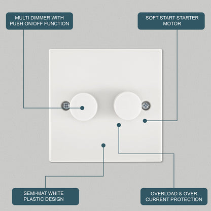 2 Gang 2 Way Dimmer Switch 400W 815246 only5pounds-com