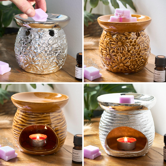 Crackle Glaze Bees Wax Oil Warmer-Bargainia.com