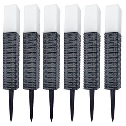 Black Rattan Solar Powered Garden Light Stake - 26cm-4038732203730-Bargainia.com