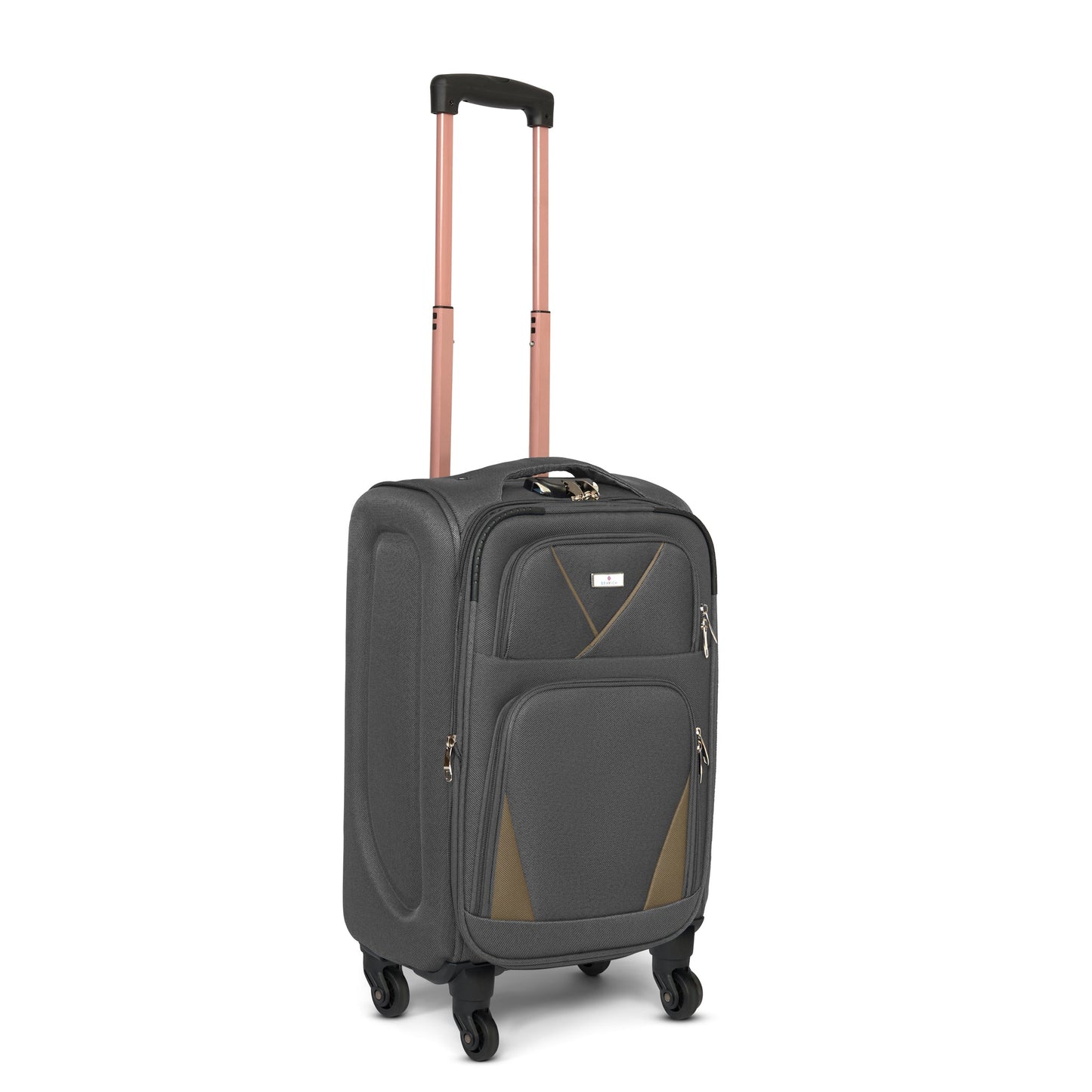 4-Wheel Suitcase Set Soft Shell Luggage, Set of 4 L,M,S,Cabin - Assorted Colours