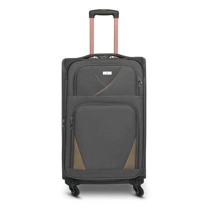 4-Wheel Suitcase Set Soft Shell Luggage, Set of 4 L,M,S,Cabin - Assorted Colours