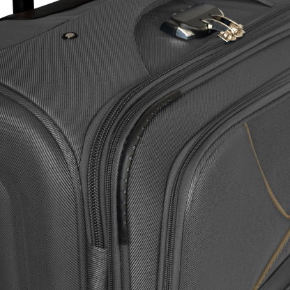 4-Wheel Suitcase Set Soft Shell Luggage, Set of 4 L,M,S,Cabin - Assorted Colours